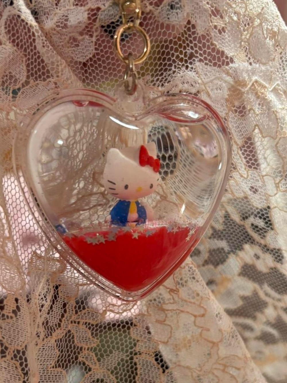 Sanrio Hello Kitty Heart Bubble Keychain - Red, White, Blue